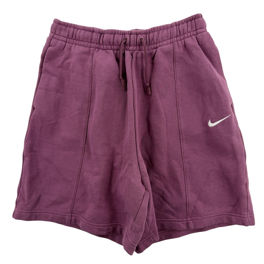 Nike Shorts Mens Small Purple Fleece Sweat Drawstring Pockets Swoosh Logo Casual